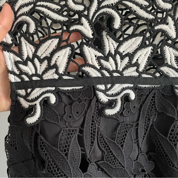 Topshop Floral Embroidered Black/ White Mini Dress - Picture 6 of 16
